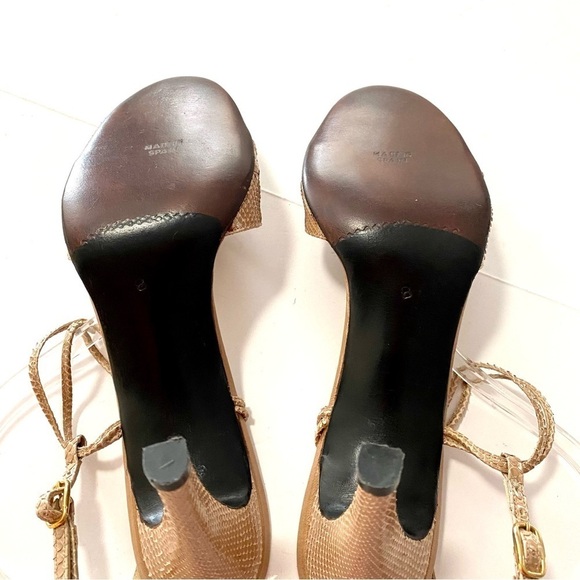 BALENCIAGA Custom Originals Tan Ankle Strap Open-toe Heels Sandals Size 8 AA - Picture 9 of 15